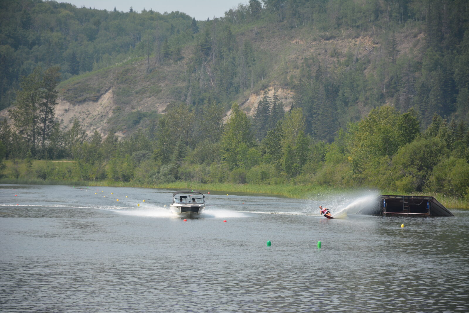 Competition slalom course at Shalom Park — world-record capable 2,100-foot lake